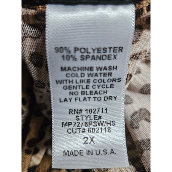 Carolyn Strauss Collection Animal Print Open Front Cardigan Kimono Plus Size 2X - Picture 9 of 10